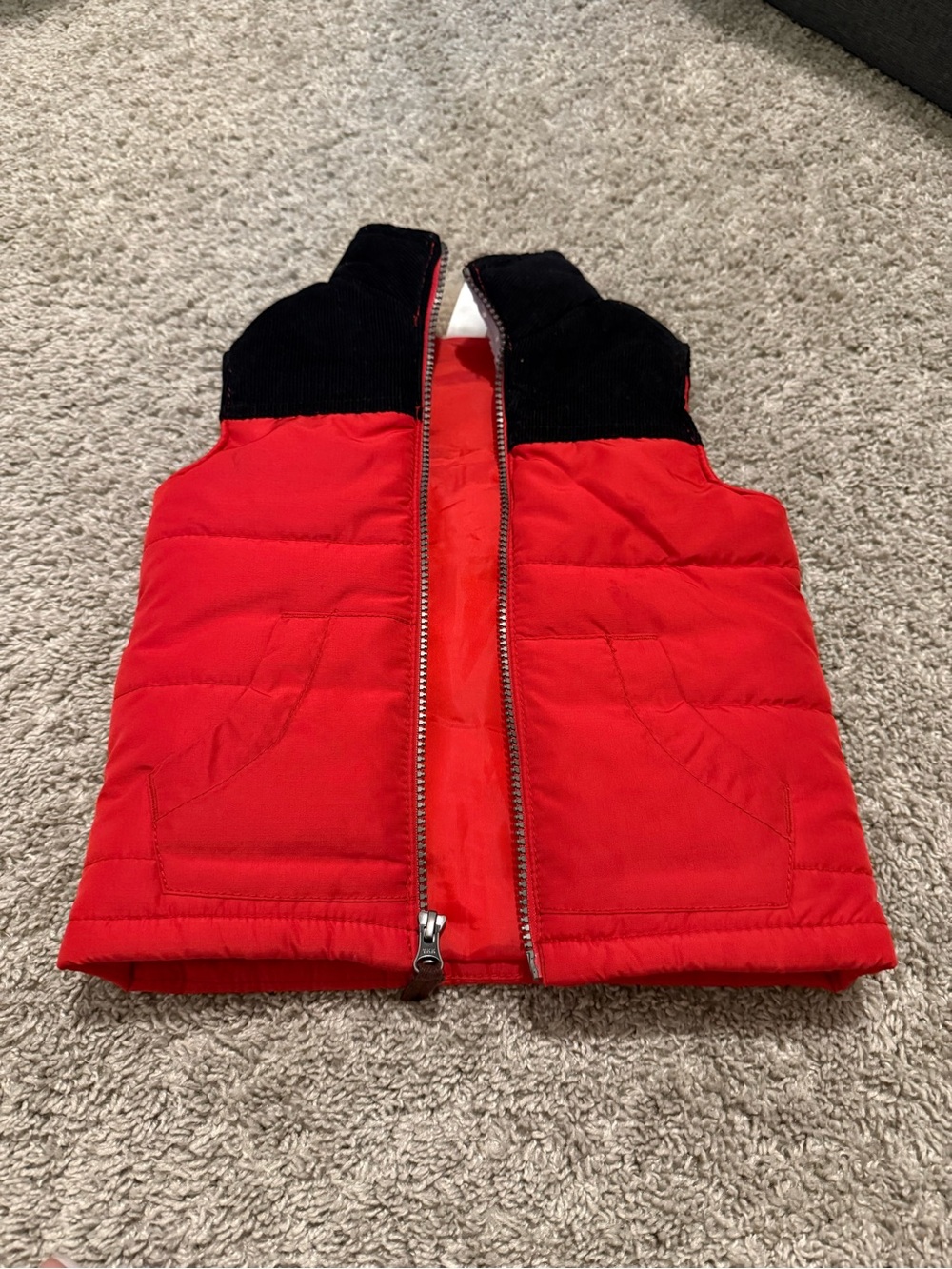 Carter's Red Puffer Vest with Black Collar